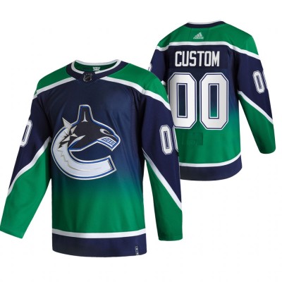 Vancouver Canucks Custom Green Men's Adidas 202021 Reverse Retro Alternate NHL Jersey